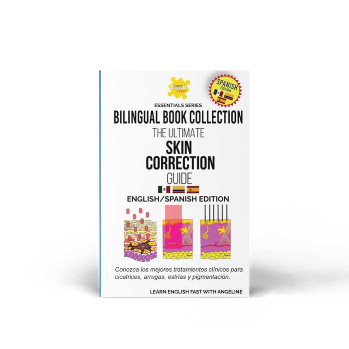 book cover of english spanish bilngual book the ultimate skin correction guide